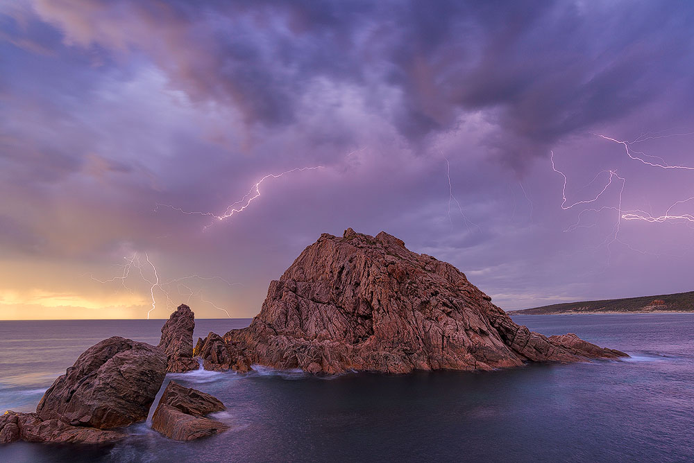 SUR21b - Sugarloaf Rock Lightning, Cape Naturaliste